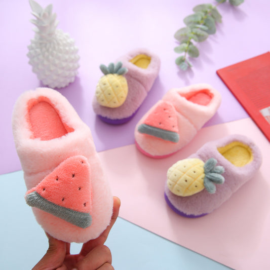 Pantuflas de Algodón Infantiles con Diseño de Frutas