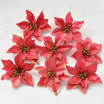 Flor Navideña Dorada de 13cm con Tres Capas - Image 18