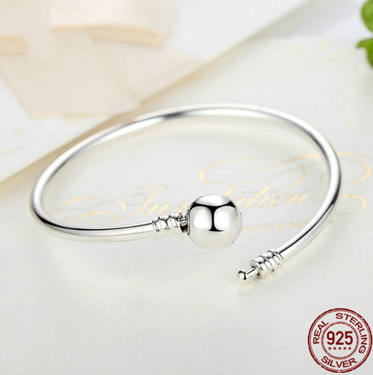 Pulsera de Plata de Ley 925 Estilo Serpiente para Abalorios DIY - Image 3