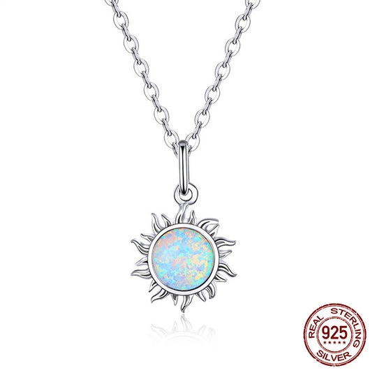 Collar Plata Esterlina S925 para Mujer con Baño de Platino y Diseño de Sol - Image 10