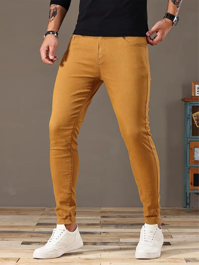 Pantalones Vaqueros Elásticos Estilo Biker para Hombre - Image 9