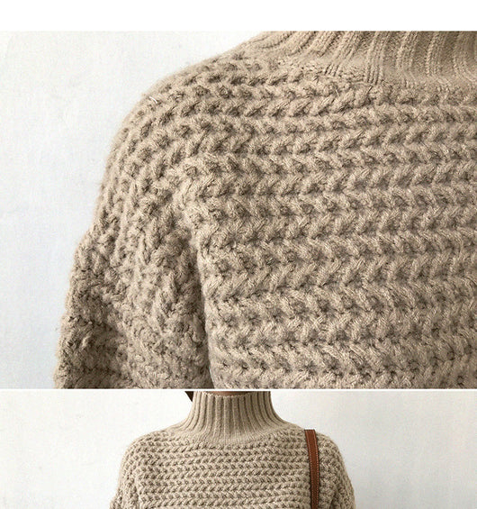 Suéter Cuello Tortuga Holgado de Punto Grueso - Image 9