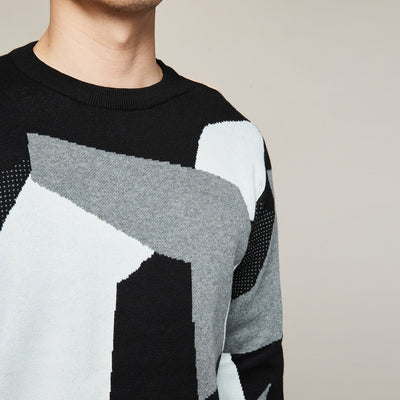 Suéter Jacquard Cuello Redondo para Hombre - Otoño e Invierno - Image 4