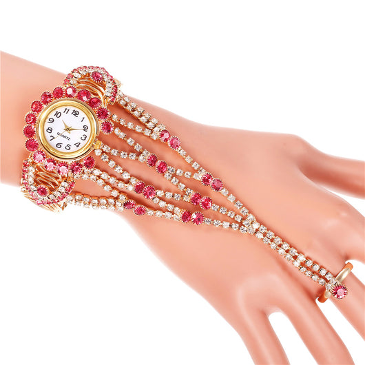 Reloj Pulsera Mujer con Cadena de Diamantes y Garra de Cristal - Image 10