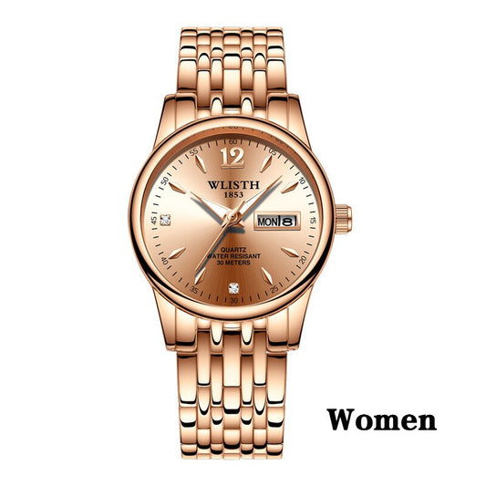 Reloj de Moda para Mujer Oro Rosa - Acero Inoxidable WLISTH con Calendario - Image 2