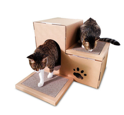 Casa Gato Doble con Escalera y Disco Rascador - Incluye Juguetes de Catnip - Image 6