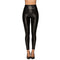 Pantalones de Cuero PU Cintura Alta - Leggings Brillantes para Otoño e Invierno