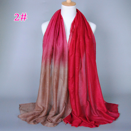 Bufanda Balinesa de Algodón y Lino con Degradado Estampado - Otoño Invierno - Image 12