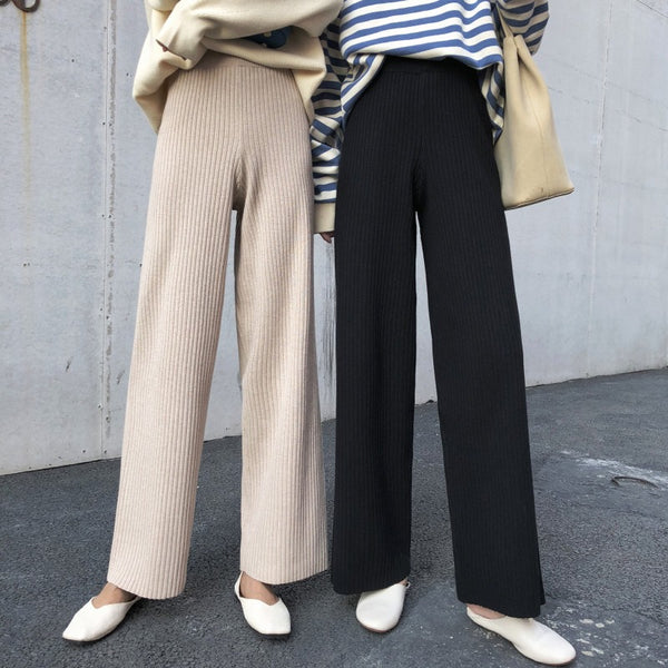 Pantalones anchos de punto holgado