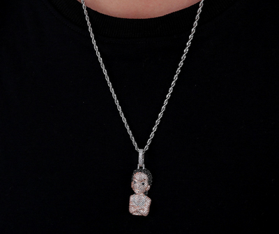 Collar Pendante Iced Out Hip Hop Micro Pavé Oro y Plata para Hombre y Mujer - Image 8