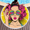 Toalla de Playa Redonda con Estampado Retro