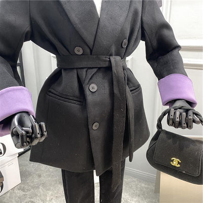 Traje Ejecutivo Doble Botonadura con Puños Ajustables para Mujer - Image 3