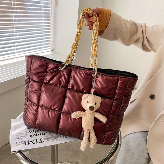 Bolso Tote de Cuero con Cadena Gruesa - Cartera Shopper de Gran Capacidad para Mujer - Image 10