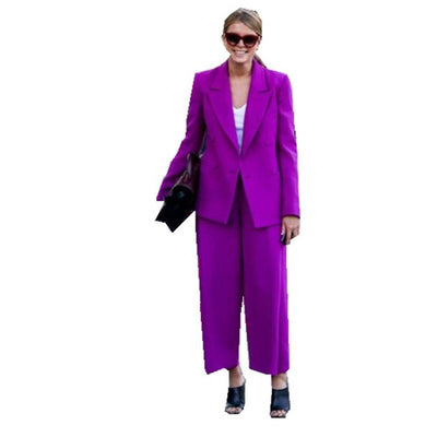 Traje Ejecutivo Naranja para Mujer con Solapa Muesca - Primavera y Otoño - Image 16