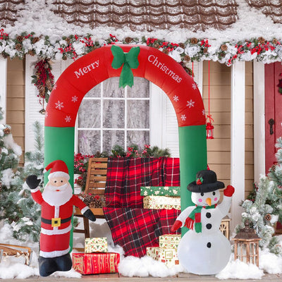 Arco Inflable Navideño Gigante con Papá Noel y Muñeco de Nieve para Jardín - Image 3