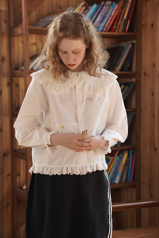 Camisa Blanca con Patchwork - Image 7