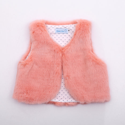 Chaleco de Piel Sintética para Niñas - Abrigo Cálido y Elegante