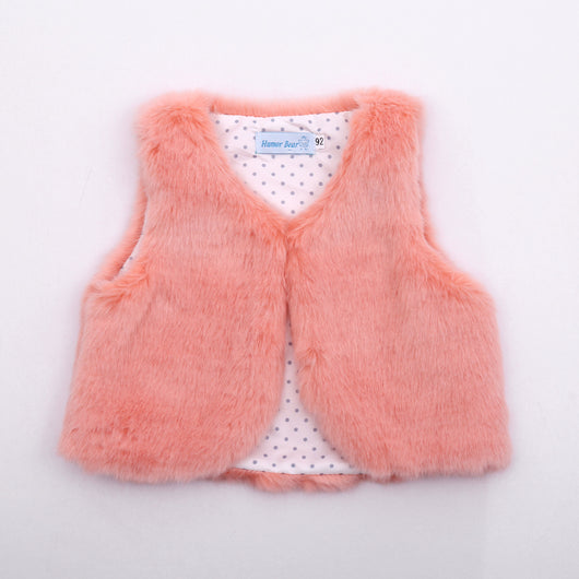 Chaleco de Piel Sintética para Niñas - Abrigo Cálido y Elegante