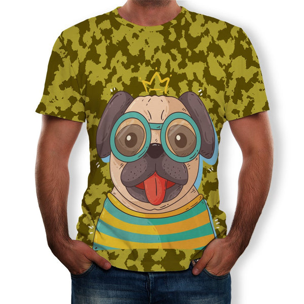 Playera 3D con Perro Camuflado y Lentes Diseño Único