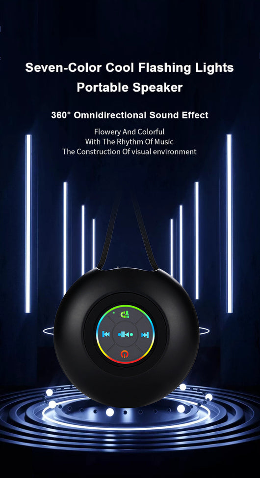 Parlante Bluetooth Portátil Impermeable con Luces LED Multicolor - Image 8