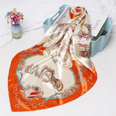 Pañuelo de Seda Estampado Vintage para Mujer - Image 3