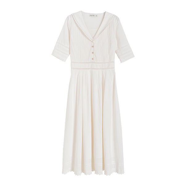 Vestido Blanco Victoriano Retro Francés para Dama - Image 3