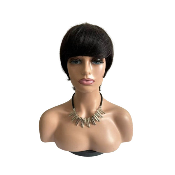 Peluca Corta Recta para Mujer con Cabello Humano Real - Image 5