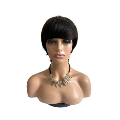 Peluca Corta Recta para Mujer con Cabello Humano Real - Image 5