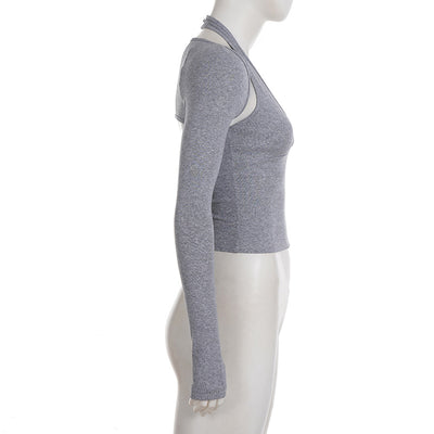 Camiseta Halter Ajustable con Manga Larga y Cintura Marcada - Image 20