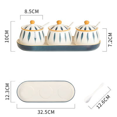 Juego de Recipientes de Cerámica para Condimentos de Cocina - Image 4