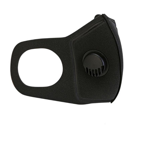 Black breathable face mask with an exhalation valve and ear loops, designed for autumn and winter fashion. - Image 10