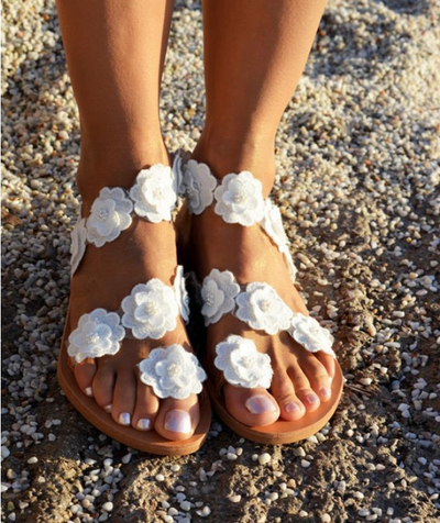 Sandalias Planas de Moda con Flores PU - Tallas Grandes para Mujer - Image 8