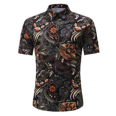 Camisa Floral de Manga Corta Casual - Image 5
