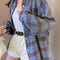 Camisa de Cuadros Holgada Diseño Exclusivo de Manga Larga