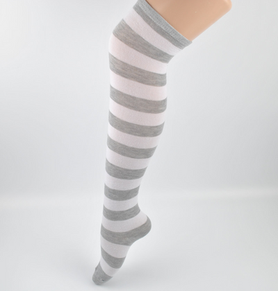 Calcetines Muslos Altos Japoneses a Rayas para Mujer - Image 6