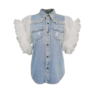 Chaqueta Denim Deshilachada para Mujer - Image 12