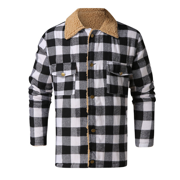 Abrigo Largo de Cuadros para Hombre con Forro Polar Suave - Image 11