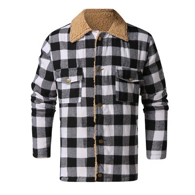 Abrigo Largo de Cuadros para Hombre con Forro Polar Suave - Image 11