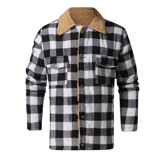 Abrigo Largo de Cuadros para Hombre con Forro Polar Suave - Image 11