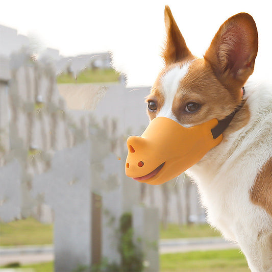 Bozal Ajustable de Silicona Pura con Forma de Rinoceronte para Perros