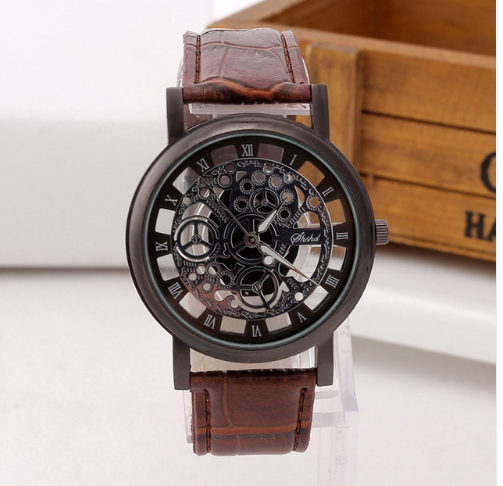 Reloj de pulsera hueco elegante unisex - Diseño moderno sin mecanismo