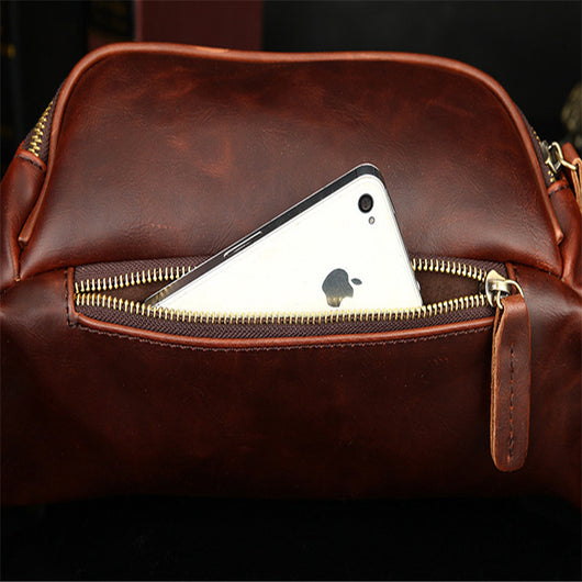 Bolsa Cruzada para Hombre Cuero Crazy Horse Estilo Retro - Image 5