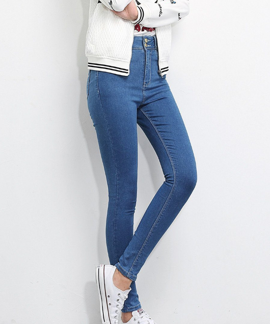 Jeans Skinny Cintura Alta Elástica Talla Grande Mujer - Pantalón Lápiz Ajustado - Image 4