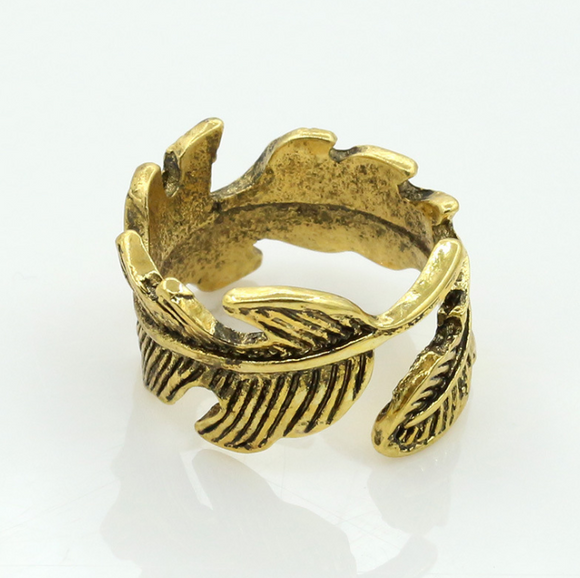 Anillo Elegante de Hoja y Flor para Mujer