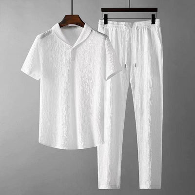 Conjunto de Verano Hombre: Playera Suelta y Pantalón con Cordón