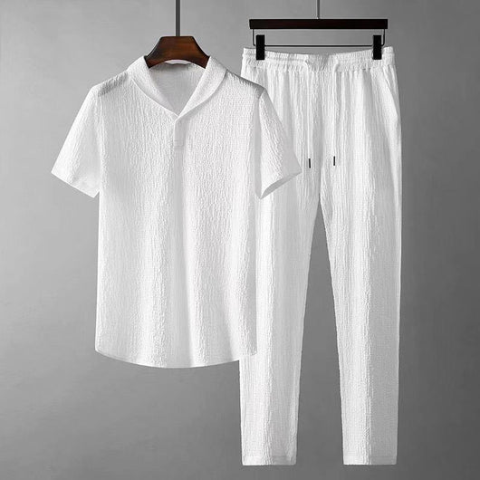 Conjunto de Verano Hombre: Playera Suelta y Pantalón con Cordón