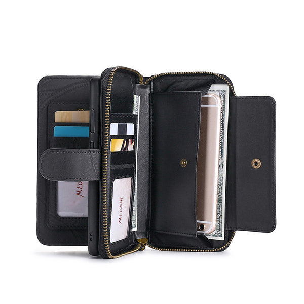 Funda de Cuero para Teléfono con Compartimentos para Tarjetas