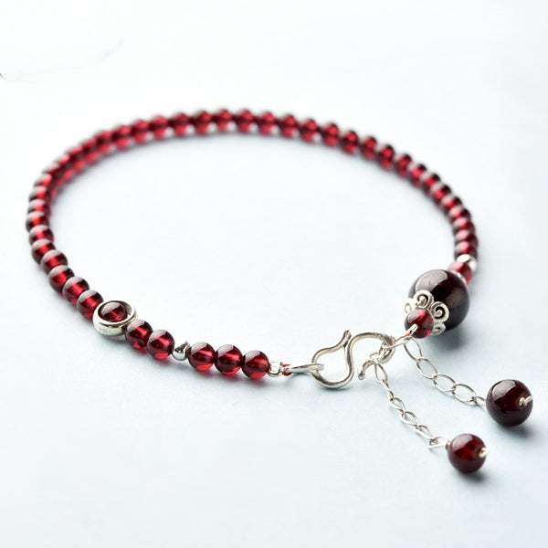 Pulsera Tobillera de Cristal Rojo Estilo Coreano para Chicas