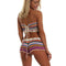 Bikini Artesanal de Rayas Multicolor para Mujer