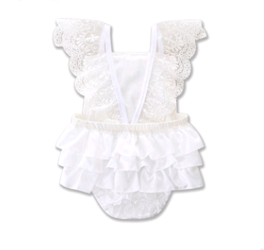 Mono Blanco de Encaje para Bebé - Jumpsuit Elegante de Verano - Image 3